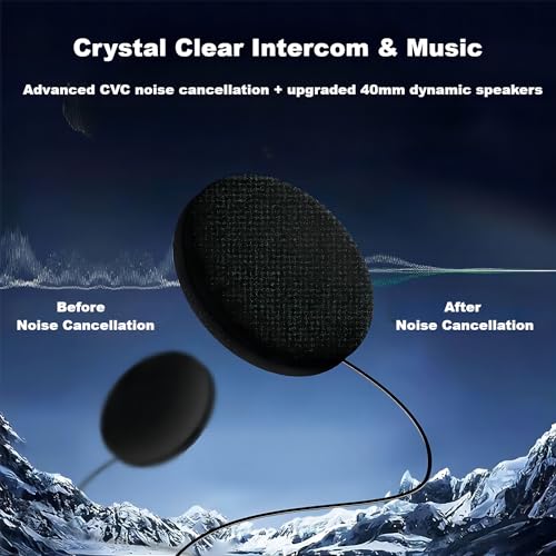 Fodsports FX6 Motorcycle Bluetooth Headset, 6 Riders Group Motorbike Bluetooth Intercom, 1000m Motorcycle Helmet Communication Systems/Voice Dial/Universal Pairing/FM Radio (1 Pack) - Image 4