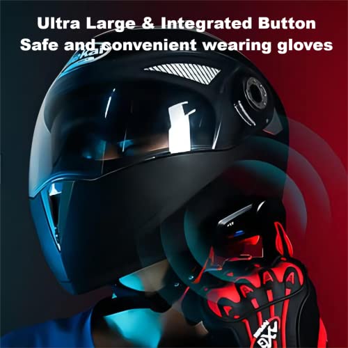 Fodsports FX6 Motorcycle Bluetooth Headset, 6 Riders Group Motorbike Bluetooth Intercom, 1000m Motorcycle Helmet Communication Systems/Voice Dial/Universal Pairing/FM Radio (1 Pack) - Image 3