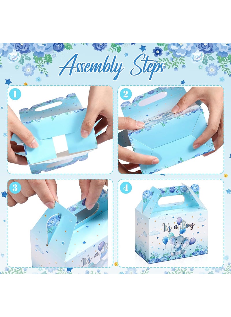 Moukeren Moukeren 36 Pcs Elephant Themed Baby Shower Party Favor Boxes  Elephant Cookie Box Decoration Cute Paper Candy Treat Boxes for Baby Shower Gender Reveal Party Supplies  - Image 2
