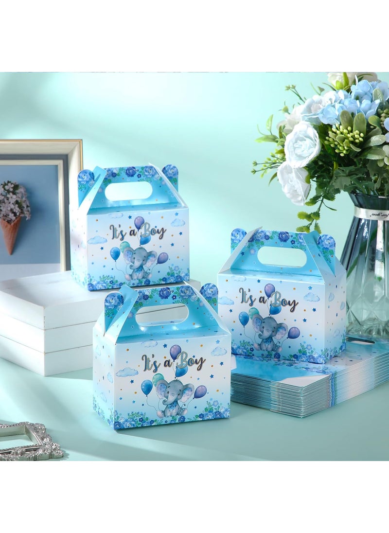 Moukeren Moukeren 36 Pcs Elephant Themed Baby Shower Party Favor Boxes  Elephant Cookie Box Decoration Cute Paper Candy Treat Boxes for Baby Shower Gender Reveal Party Supplies  - Image 3