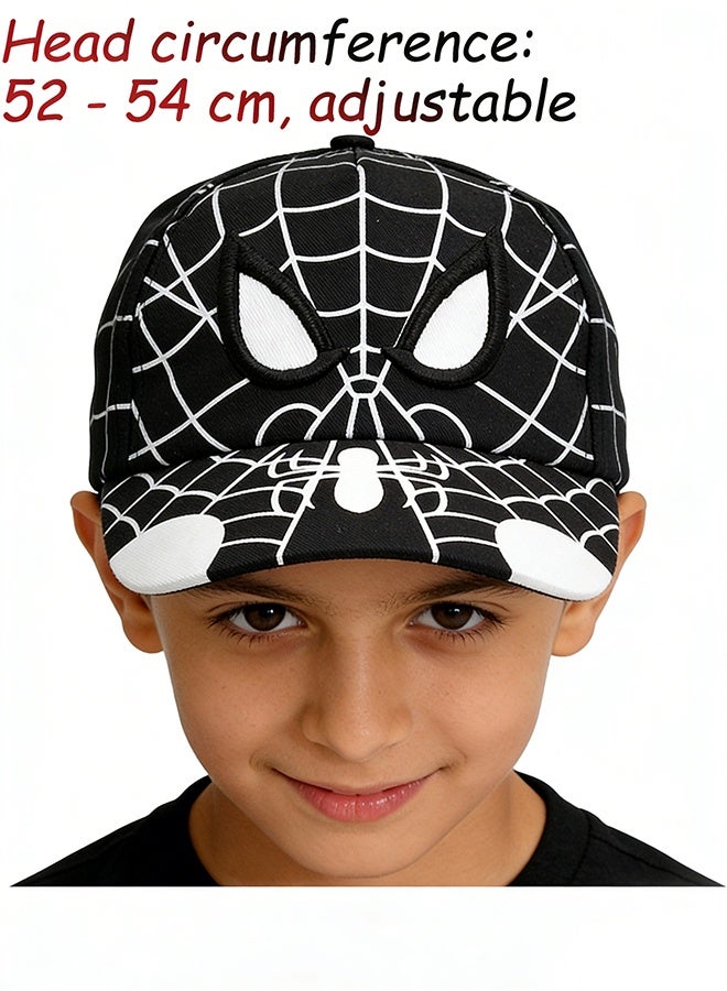 Marvel Spiderman Kids Baseball Cap for Boys Ages 3 to 9 Embroidery design Breathable Adjustable Spiderman Sunnet Hat for Toddlers Ideal for Outdoor Play School Sports Riding Hiking Daily Adventures a Special Gift,Black and White - Image 2