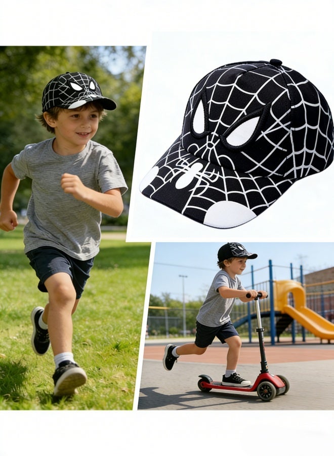 Marvel Spiderman Kids Baseball Cap for Boys Ages 3 to 9 Embroidery design Breathable Adjustable Spiderman Sunnet Hat for Toddlers Ideal for Outdoor Play School Sports Riding Hiking Daily Adventures a Special Gift,Black and White - Image 5