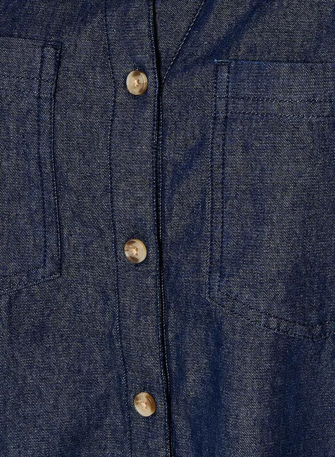 سبلاش فيڤ Cotton Denim Shirt with V neck
