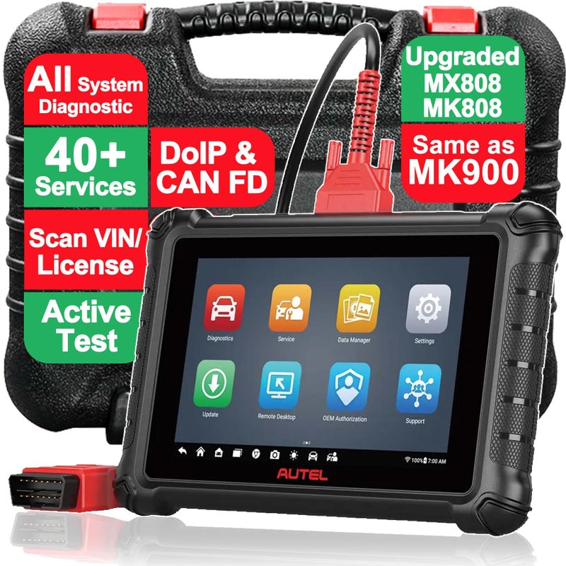 Autel Autel Scan Tool MX900 MK900 OBD2 All System Diagnostic Scanner Same as MK900BT Upgraded MK808S MK808BT MX808 MX808S MK808Z Bi Directional 40 Service DoIPCAN FD 3000 Active Tests FCA SGW