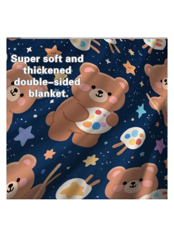 general Flannel thin blanket (warm and comfortable, suitable for sleep, gaming, dust removal and sandproof) 150cm*200cm - 707 - Image 4