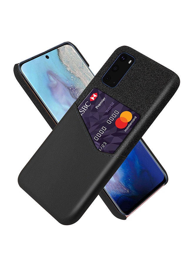 NIBEMINENT Protective Cover With Card Case For Samsung Galaxy S20 Black  - Image 1