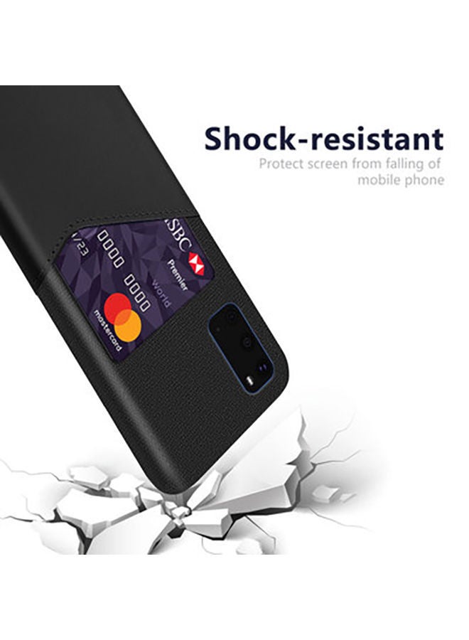 NIBEMINENT Protective Cover With Card Case For Samsung Galaxy S20 Black  - Image 2