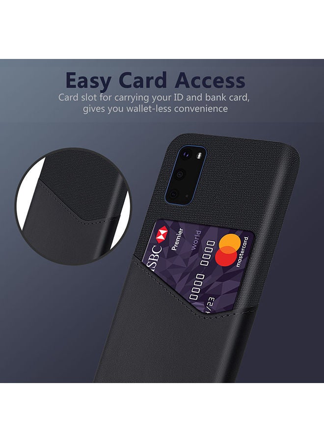 NIBEMINENT Protective Cover With Card Case For Samsung Galaxy S20 Black  - Image 3