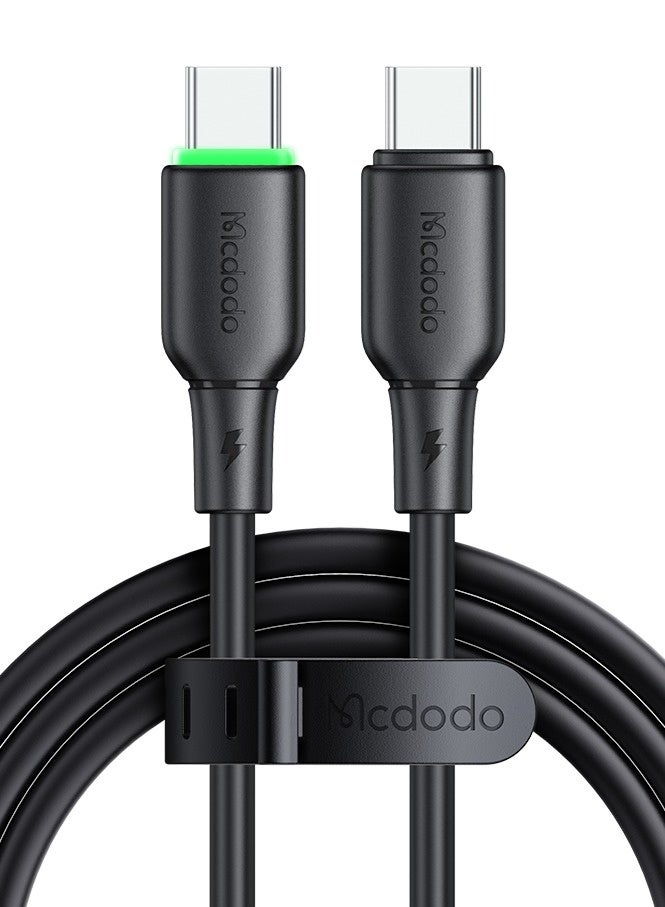 Mcdodo 65W LED Light USB-C to USB-C Fast Charging Cable 1.2m – PD Type-C Data Sync Cable for Android Phones, Samsung Galaxy, Tablets, Laptops – Black - Image 1