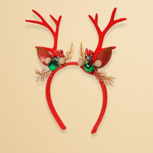 Radhu & Kabby Headband Christmas Reindeer | Festive Antler Design with Bells & Glitter | Soft, Lightweight & Comfortable Hairband for Women, Girls & Kids | Multi |Pack of 1 - Image 3