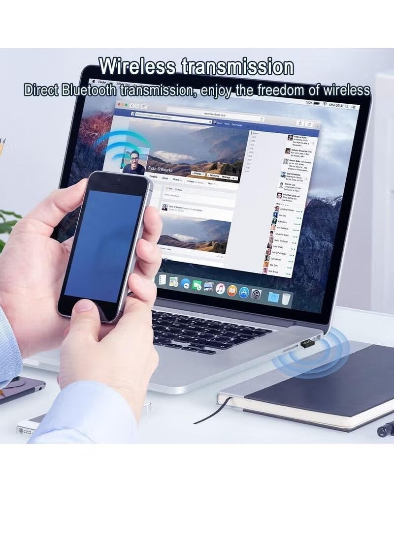 Super ZYouth - USB Bluetooth Adapter, 5.1 Bluetooth Adapter Receiver supports Windows 11/10/8.1/7, suitable for desktops, laptops, mice, keyboards, printers, headphones, speakers - Image 1