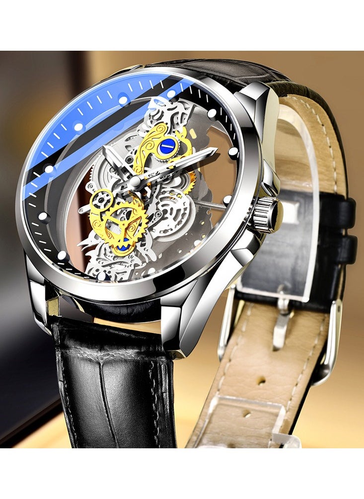 Generic - Men's Watch Double-sided Transparent Hollow Automatic Mechanical Watch Waterproof Luminous Quartz Watch - Image 1
