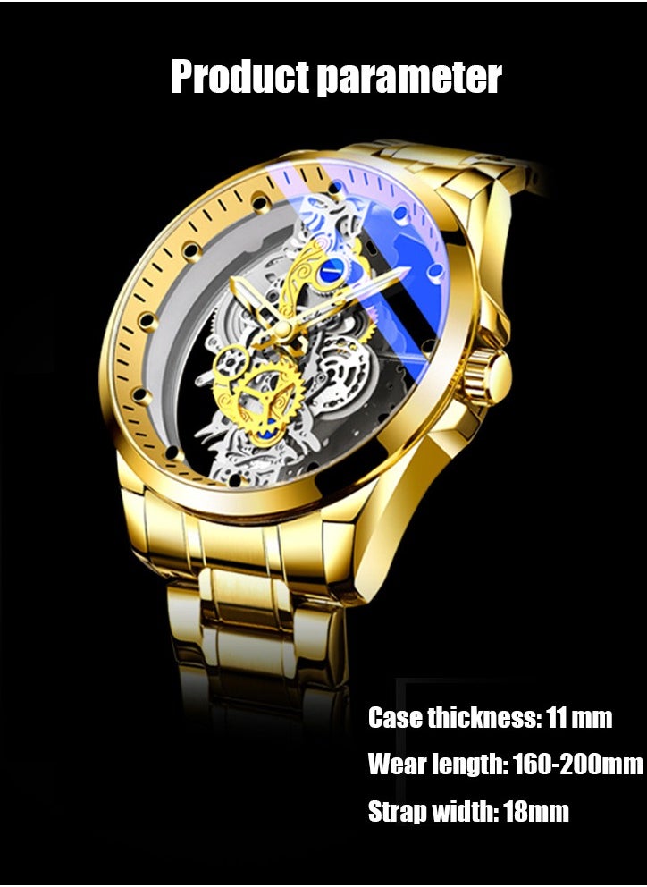 Generic - Men's Watch Double-sided Transparent Hollow Automatic Mechanical Watch Waterproof Luminous Quartz Watch - Image 1