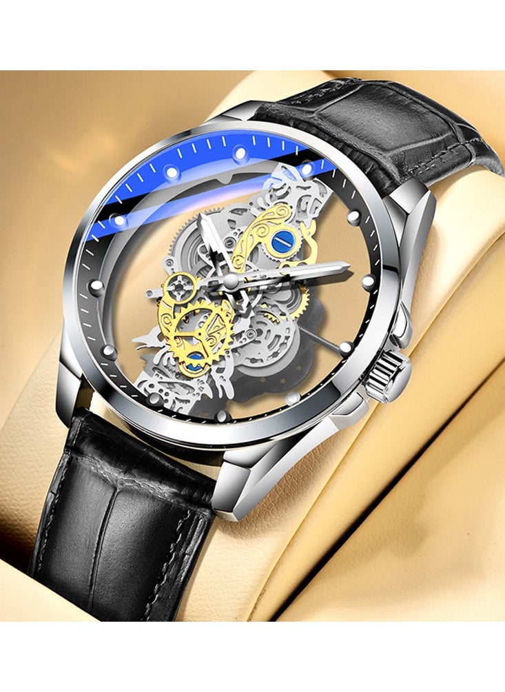 Generic - Men's Watch Double-sided Transparent Hollow Automatic Mechanical Watch Waterproof Luminous Quartz Watch - Image 1
