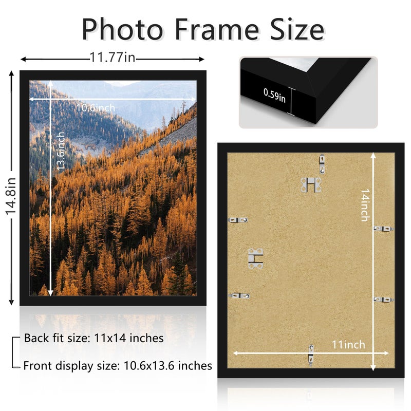 Picrit 11x14 Picture Frame, Photo Frame for Wall Mounting Display, Black - Image 2