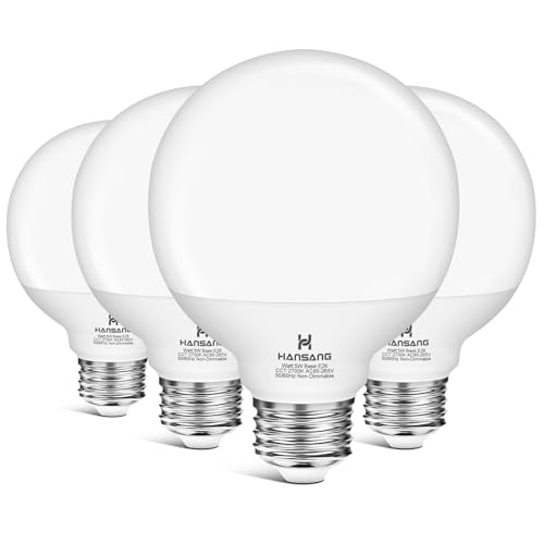 hansang G25 LED Vanity Light Bulb 5W (40W Incandescent Equivalent) 2700K Warm White, Decorative Globe Light Bulbs, E26 Base, 500LM Perfect for Bathroom/Vanity Makeup Mirror, Non-Dimmable, 4 Pack - Image 1