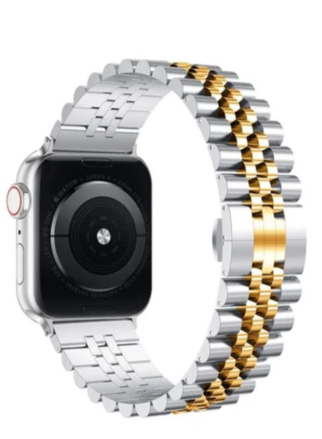 Replacement Band Compatible with Apple Watch 45mm / 44mm / 42mm, Stainless Steel Solid Strap Metal Bracelet for Apple Watch Series 7 6 5 4 3 6