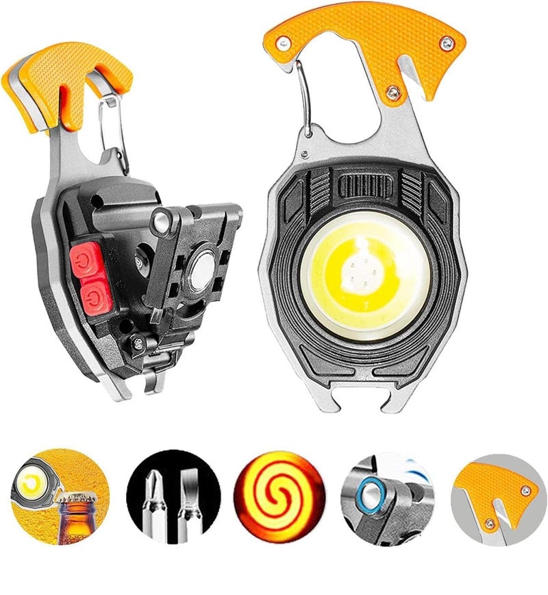 FI FIDROXIMPERIA Fidrox Keychain Flashlights, LED Rechargeable Flashlights with Lighter, Screwdriver Bottle, Opener, Multiple Light Mode Portable Pocket Light for Outoor Hiking (Flashlights with Lighter,) - Image 1