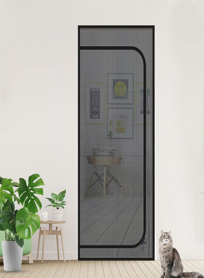 DOOREASY Cat Screen Door, Upgraded Pet Door Mesh Screen Prevent Cats Dogs from Running Out, Cat Resistant Screen Door with Zipper Closure, Easy Install (Fits Doors Up to 36"x96") - Image 5