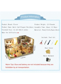 Flever Flever Dollhouse Miniature DIY House Kit with Japanese Style, Creative Room with Furniture for Romantic Valentine's Gift (Quiet and Elegant Residence)  - Image 2