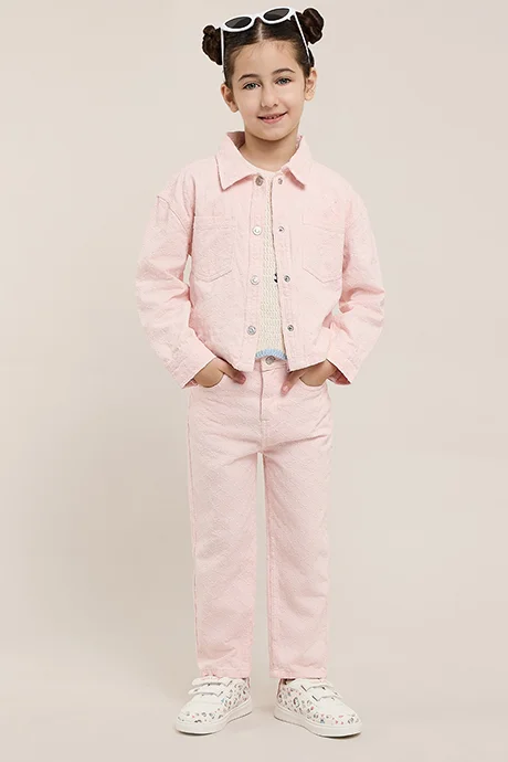 R&B Solid Straight Fit Pants with Button Closure