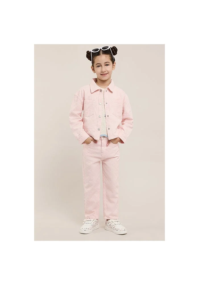 R&b Solid Straight Fit Pants with Button Closure