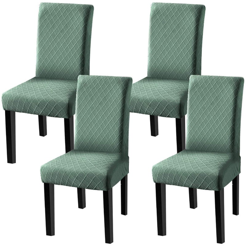 Fuloon Fuloon 4 Pack Super Fit Stretch Removable Washable Short Dining Chair Protector Cover Seat Slipcover for Hotel  Dining Room  Ceremony  Banquet Wedding Party  - Image 1