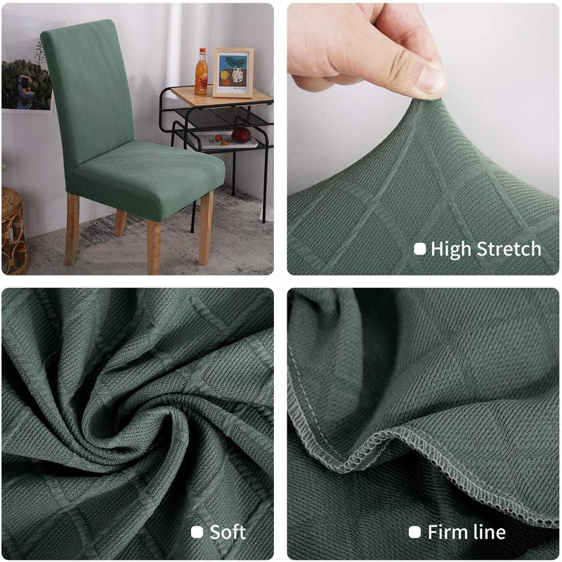 Fuloon Fuloon 4 Pack Super Fit Stretch Removable Washable Short Dining Chair Protector Cover Seat Slipcover for Hotel  Dining Room  Ceremony  Banquet Wedding Party  - Image 5