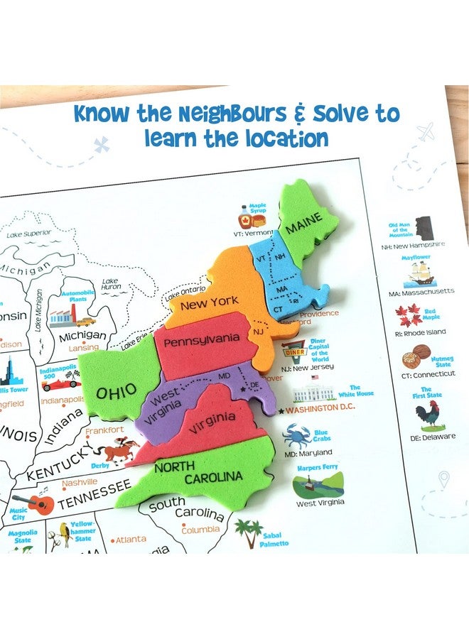 Imagimake Mapology United States Puzzle | Educational Toys For Kids 5-7 | Learn Usa States Along With Their Fun Facts | Puzzles For Kids Ages 4-8 For Kids - Image 1