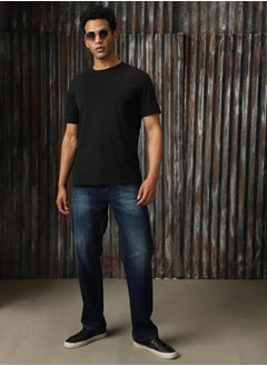 HIGH STAR Mid Rise Regular Fit Faded Jeans by Styli  - Image 1