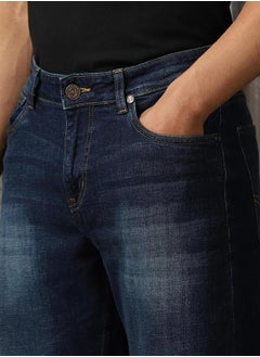 HIGH STAR Mid Rise Regular Fit Faded Jeans by Styli  - Image 4