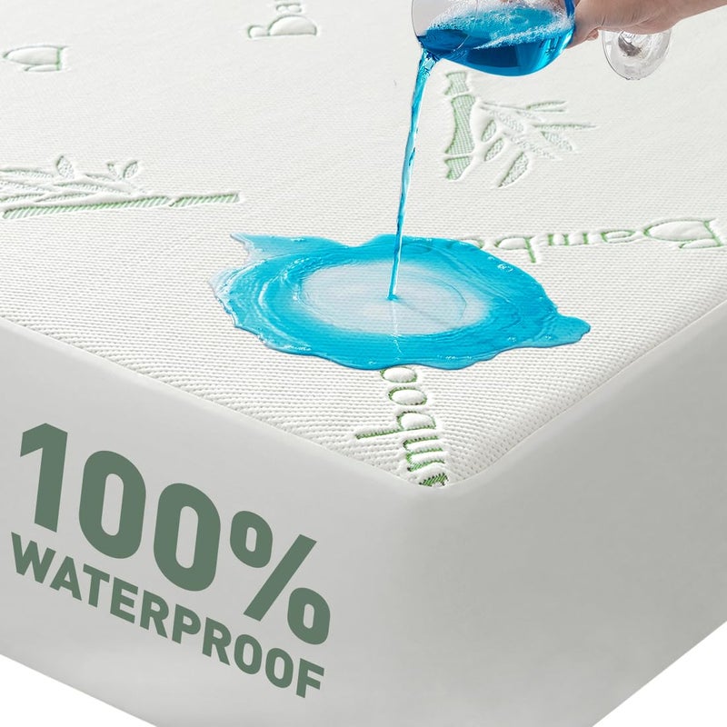 Flippeddream Cooling Full Mattress Protector 100 Waterproof  Noiseless Rayon Fiber Mattress Cover 54 x 75 Size Bed Soft Breathable Guards Against Spills Matterss Pad  Pockets Up to 21