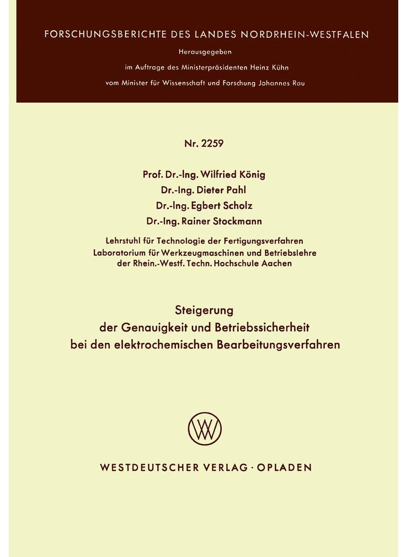 Steigerung der Genauigkeit und Betriebssicherheit bei den elektrochemischen Bearbeitungsverfahren 