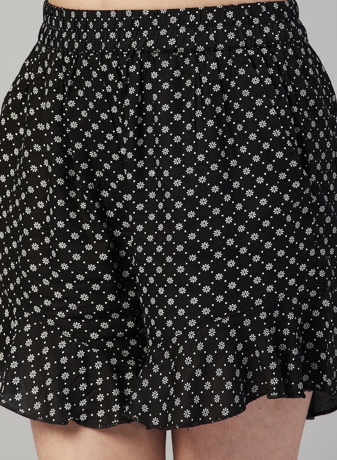Stylo Bug Girls Black Floral Print Top And Shorts Set - Image 5