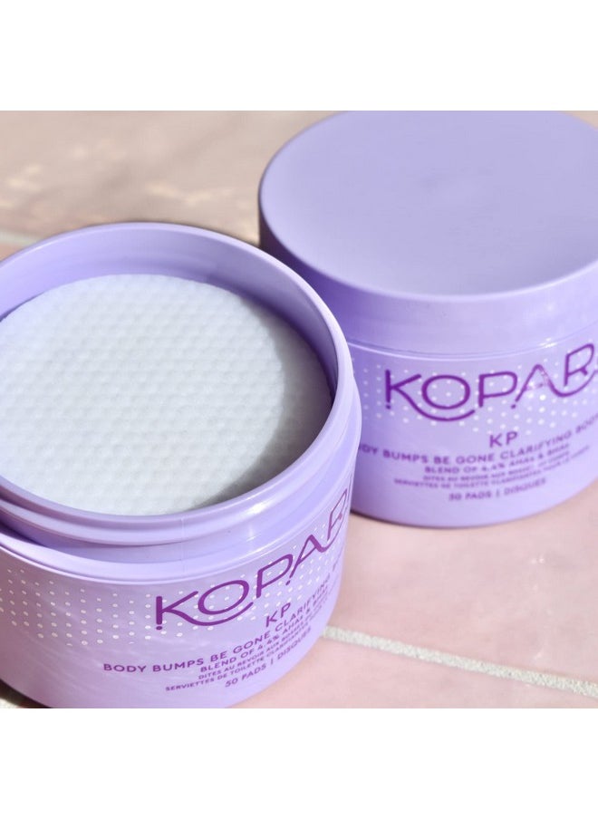 Kopari Kp Body Bumps Be Gone Clarifying Body Pads With 4.4% Ahas & Bhas | Reduces The Appearance Of Pores And Bumps | Brighten Dark Spots & Smooths Skin Texture | 50 Pads  - Image 2