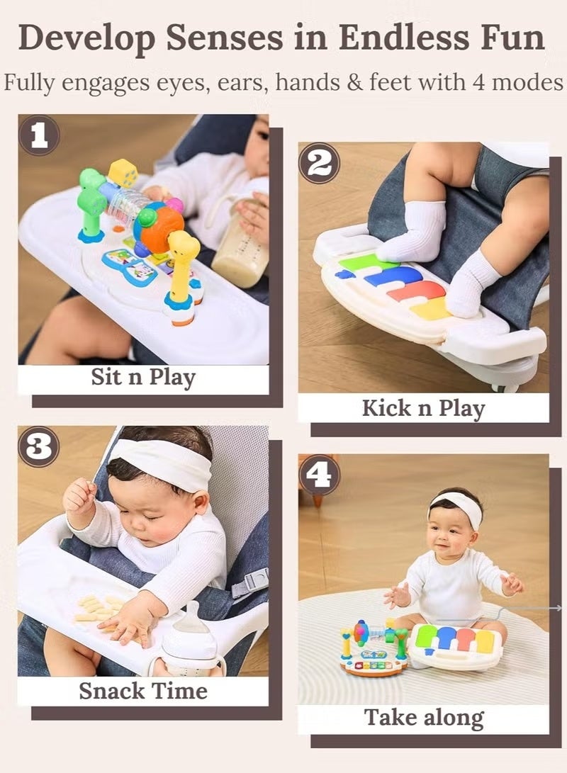 hibobi 4 in 1 Multifunctional Baby Bounce Chair With 360° Rotatable Wheels - Image 2