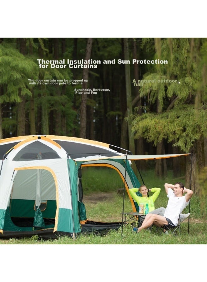 Beijilang Tent, Outdoor Family Camping, Portable, Sun-proof, Rain-proof, Multi-person, Large Space, Camping, Double-layer, Two-room, One-living Room, Dark Green - Image 2