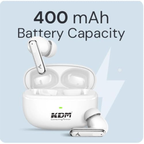 KDM – W1 Movepods Truly Wireless in Ear Earbuds with 45hrs Playtime, Smart Charging case, 4 Calling Mics, ENC, Low Latency, Buds TWS, Black - Image 5