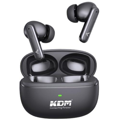 KDM – W1 Movepods Truly Wireless in Ear Earbuds with 45hrs Playtime, Smart Charging case, 4 Calling Mics, ENC, Low Latency, Buds TWS, Black - Image 1
