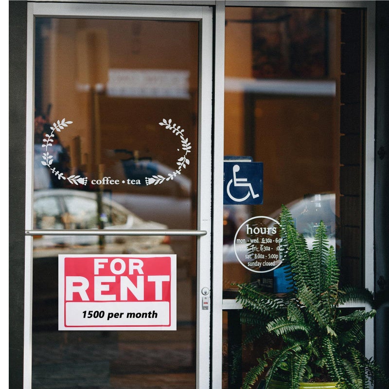 Rent Sticker Vinyl Decal Waterproof Apartment Rental Wall Sign Label Sheets for Houses Cars Sturdy Outdoor Rental Information - Image 5