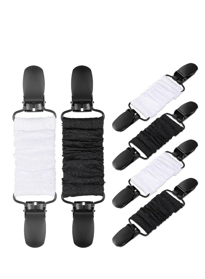 6 Black Tie Clips - Elastic Cinch Clips Dress Clips Clothes Tightening Clip for Fit on Shirts, Dresses,  Ideal for Men, Women, and Kids - Image 1