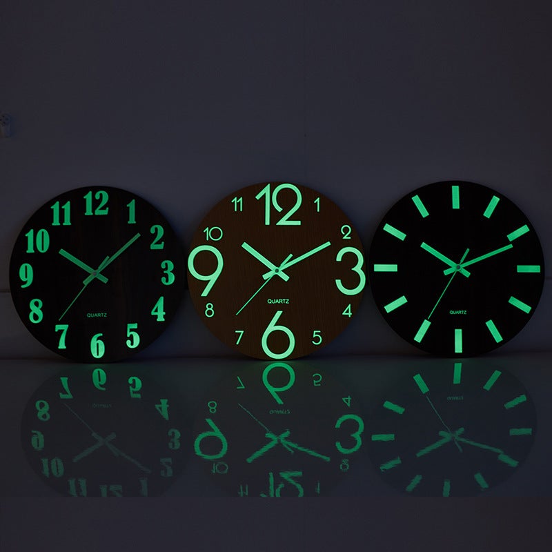 ساعة حائط خشبية مضيئة 12 بوصة - Image 4