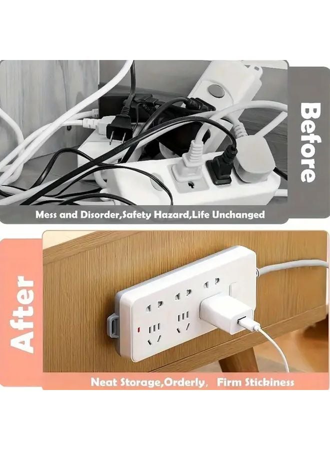 10pcs No Drill Self Adhesive Outlet Organizers White Heavy Duty Plug In Power Strip - Image 4