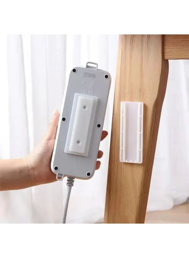 10pcs No Drill Self Adhesive Outlet Organizers White Heavy Duty Plug In Power Strip - Image 3