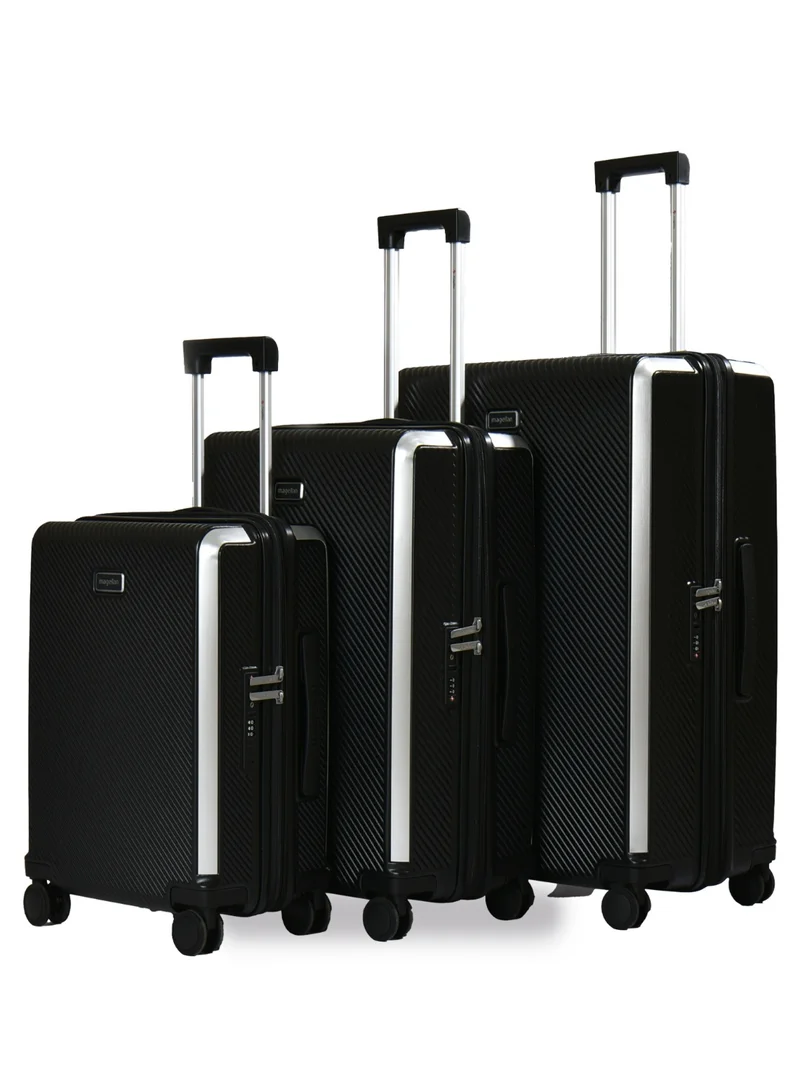Magellan Magellan MH079-3P 3 Piece Luggage Set 20/24/28 Inch, PC Hardside Trolley Bags, Double Spinner Wheels, TSA Lock, USB Port, Expandable, Telescopic Handle