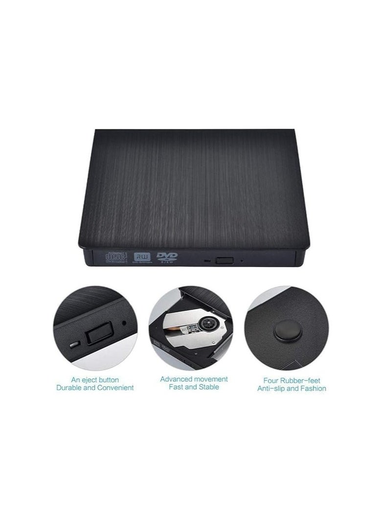 ماركة غير محددة - محرك أقراص ضوئي خارجي USB 3.0 DVD RW CD للابتوب والكمبيوتر المكتبي والنوت بوك والكمبيوتر - Image 1