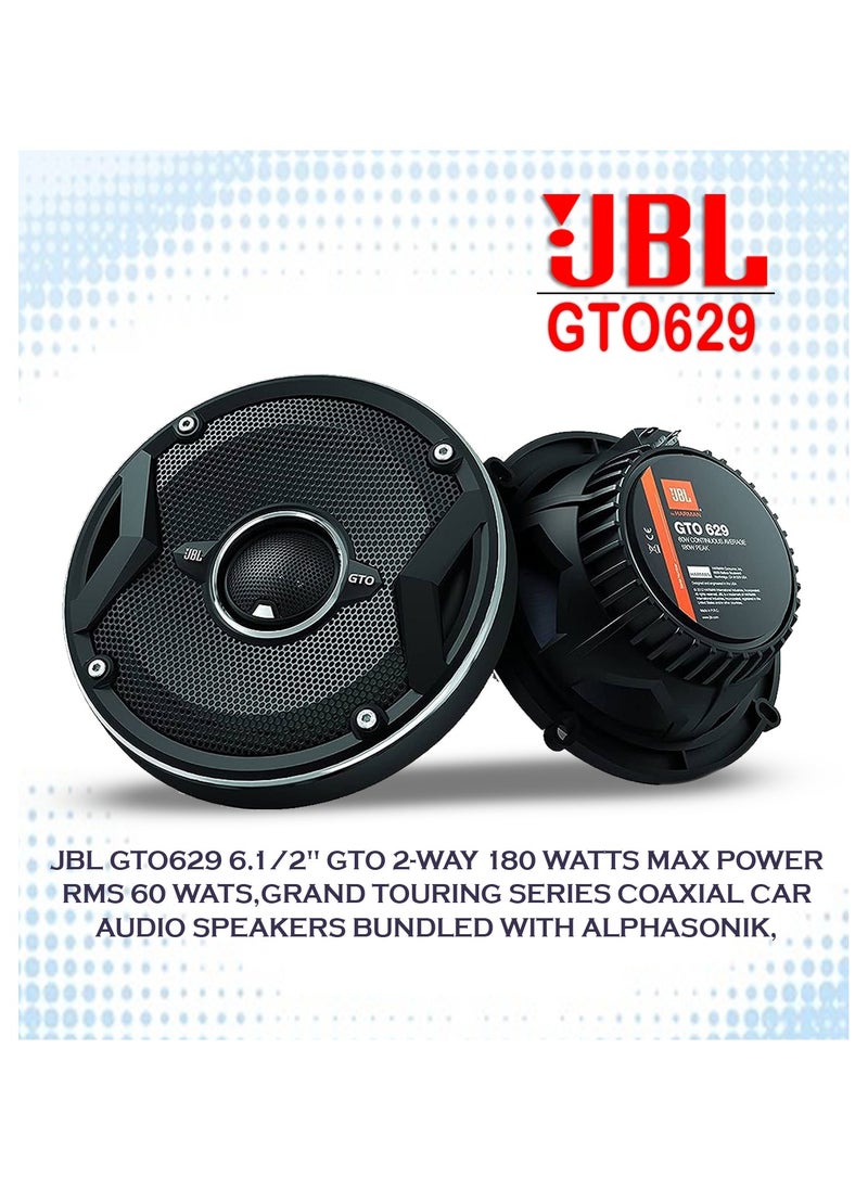 JBL JBL GTO629 6.5" Grand Touring Series Car Audio Speakers - 2-Way, 360 Watts MAX Power, Factory-Sized Replacement Includes Iron Crush Cleaning Cloth  - Image 2