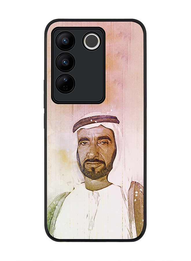 Stylizedd Rugged Black Edge case for Vivo V27 / Vivo V27 Pro / Vivo S16, Slim fit Soft Flexible Rubber Edges Anti Drop Cover -  The Wise Sheikh Zayed - Image 1