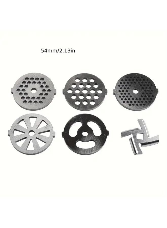 6pcs Stainless Steel Meat Grinder Plates and Blade Set for 55mm Stand Mixer Attachments - Image 4