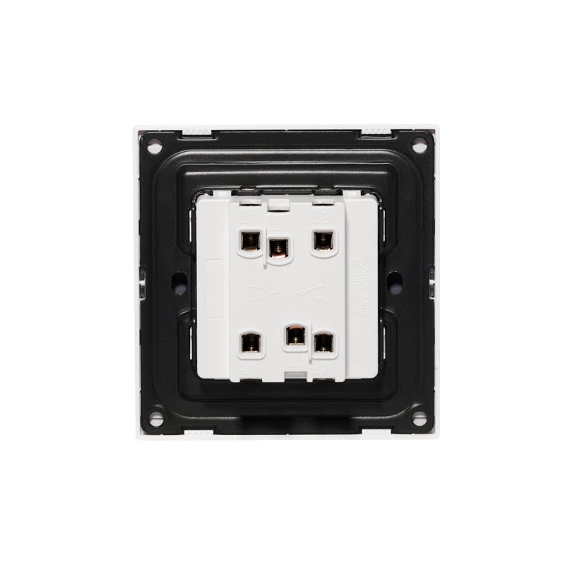Donmarco 2 Gang 2 Way Switch – Ultra Thin Glass, Sleek Dual Control Light Switch (Matt White), modern durable sleek, light switch wall switch electric switches - Image 4